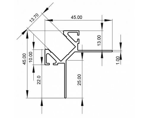 Профиль накладной Deko-Light EV-02-12 975385