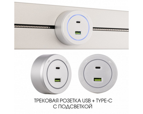 Розетка USB и type C на треке Arte Milano Am-track-sockets-39 399731TS/USB-Type-C Silver