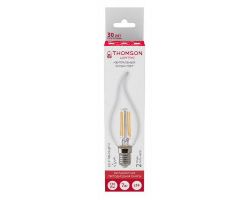 Лампа светодиодная Thomson Filament TAIL Candle E14 7Вт 4500K TH-B2076