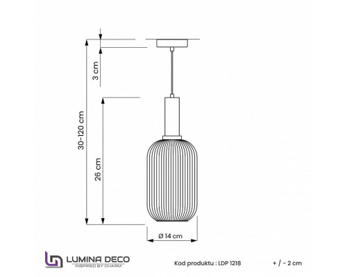 Подвесной светильник LUMINA DECO Rico LDP 1218-1 WT+BK