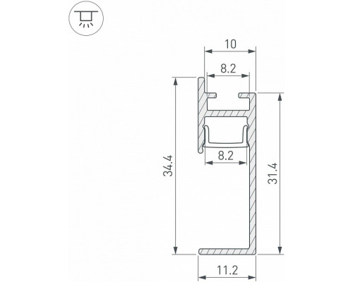 Профиль для плинтусов Arlight ARH-PLINTUS 043599