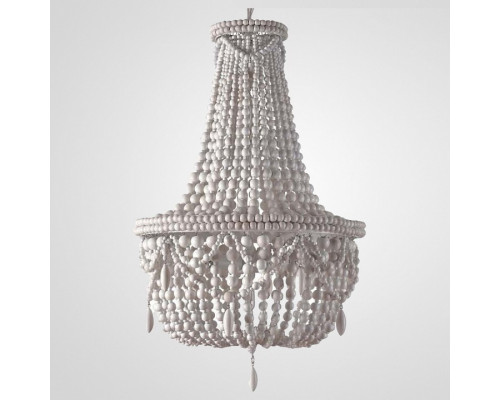 Подвесная люстра Imperiumloft Rh Anselme White Wood Large Chandelier 40.1934-0