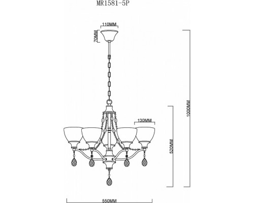 Подвесная люстра MyFar Mistic MR1581-5P