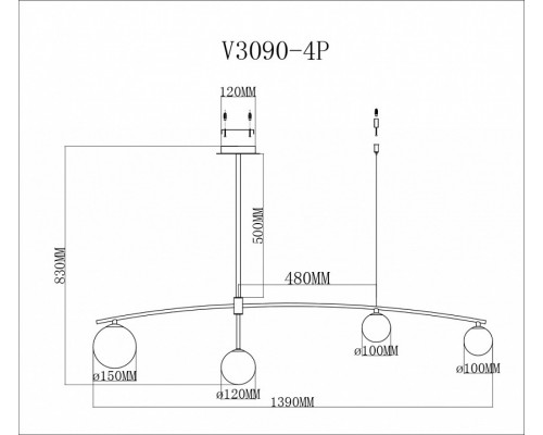 Светильник на штанге Moderli Sierro V3090-4P