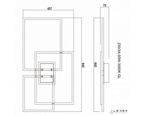 Потолочная люстра iLedex Grace 230/3A-50W-3000K GL