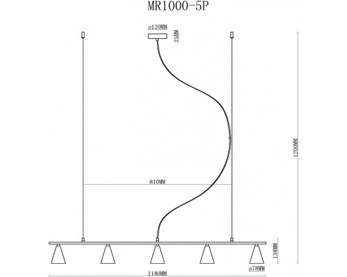 Подвесной светильник MyFar Milla MR1000-5P