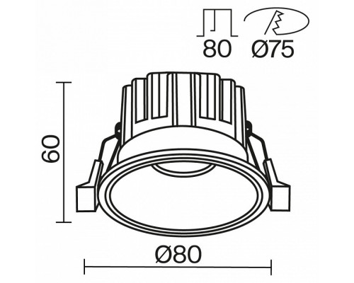 Встраиваемый светильник Maytoni Round DL058-12W-DTW-B