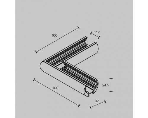 Соединитель угловой L-образный для треков накладных Maytoni Accessories for tracks Exility TRAM034CL-R-41W