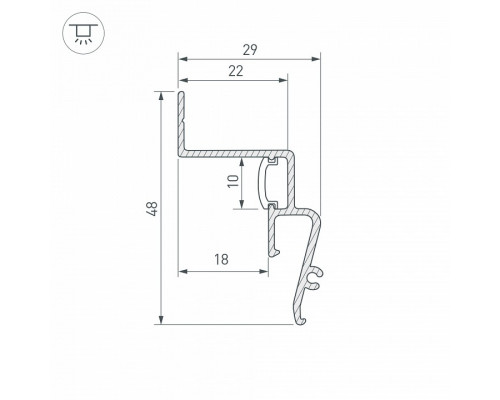 Профиль для контурной подсветки натяжного потолка Arlight STRETCH 39510