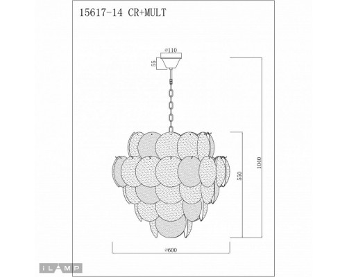 Подвесная люстра iLamp Rivoli 15617-14 CR+MULT