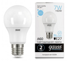 Лампа светодиодная Gauss Led Elementary A60 E27 7Вт 6500K 23237A