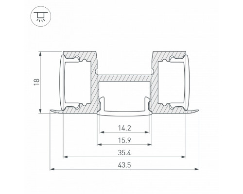 Профиль накладной тройной Arlight ARH-TRI-D-2000 ANOD 018829