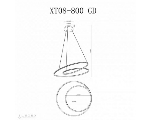 Подвесной светильник iLedex Axis XT08-D800 GD