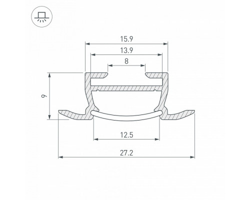 Профиль встраиваемый Arlight TK-F-2000 (CT) ANOD 016936