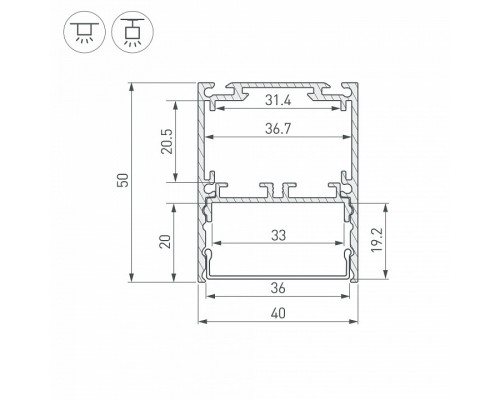 Профиль накладной Arlight SL-LINE 044670