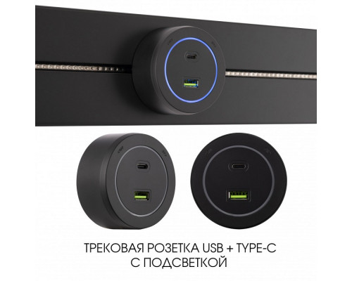 Розетка USB и type C на треке Arte Milano Am-track-sockets-39 399731TS/USB-Type-C Grey