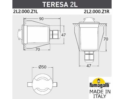 Встраиваемый в дорогу светильник Fumagalli Teresa 2L2.000.000.LXZ1L