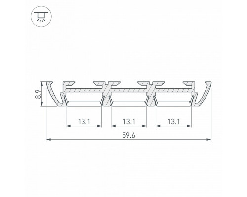 Профиль накладной Arlight PHS-3X-2000 ANOD 013209