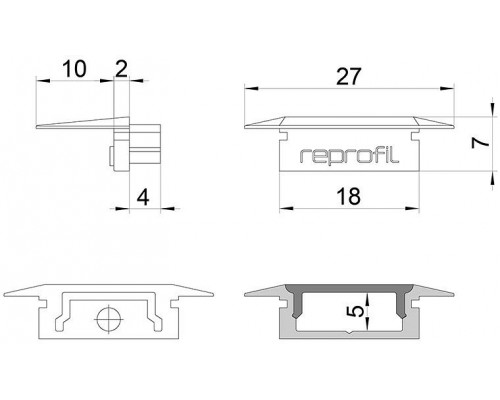 Набор из 10 заглушек для профиля Deko-Light P-ET-01-12 978100