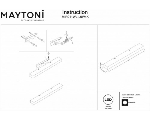 Подсветка для зеркала Maytoni Orion MIR011WL-L9W4K