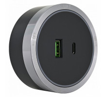 Розетка USB и type C на треке Arte Milano Am-track-sockets 380066TS LED/USB-Type-C Grey