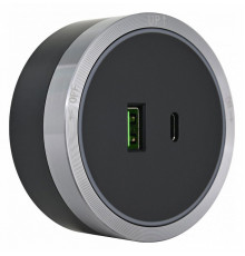 Розетка USB и type C на треке Arte Milano Am-track-sockets 380066TS LED/USB-Type-C Grey