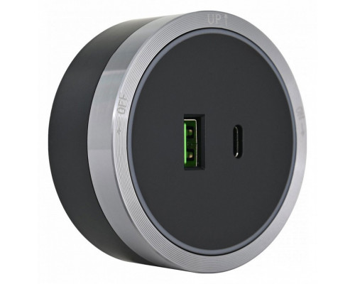 Розетка USB и type C на треке Arte Milano Am-track-sockets 380066TS LED/USB-Type-C Grey