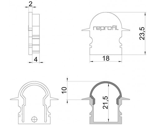 Заглушка для профиля Deko-Light R-ET-02-10 979571