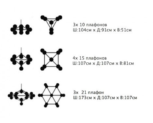 Подвесная люстра Imperiumloft Modo Chandelier Globes 40.615