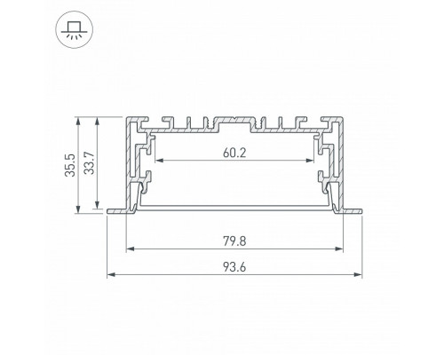 Короб встраиваемый Arlight S2-LINIA 021178(1)