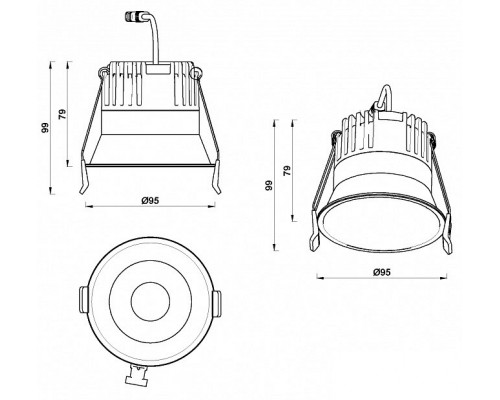 Встраиваемый светильник iLedex Mars 212-12W-D95-3000K-24DG-BK