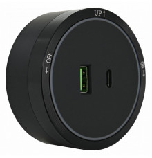 Розетка USB и type C на треке Arte Milano Am-track-sockets 380066TS LED/USB-Type-C Black