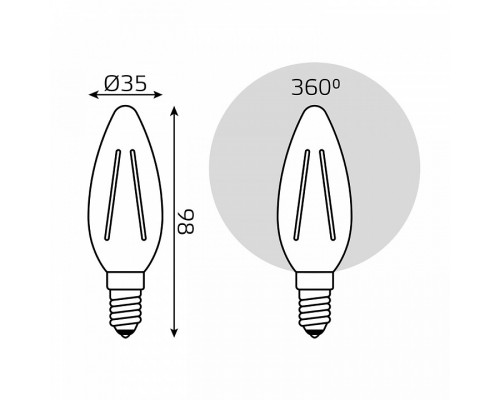 Лампа светодиодная Gauss Filament E14 13Вт 2700K 103801113