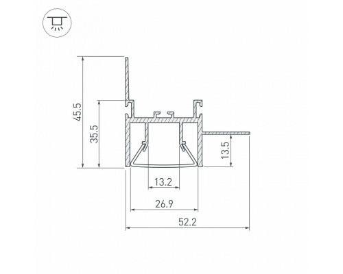 Профиль встраиваемый Arlight Foled-Wall 23865