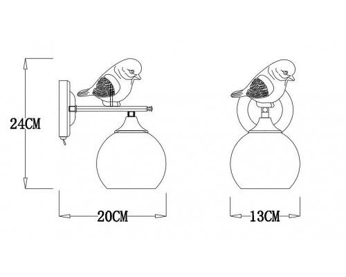 Бра Arte Lamp Gemelli A2150AP-1WG