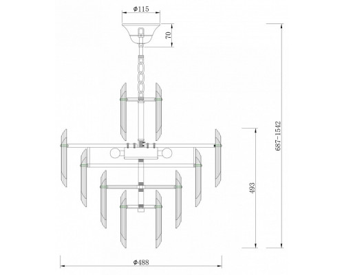 Подвесная люстра Maytoni Flare DIA200PL-06G