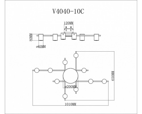 Потолочная люстра Moderli Nino V4040-10C