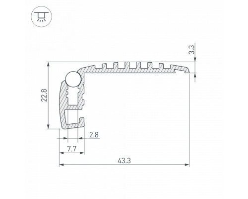 Профиль для ступеней Arlight STEP-MINI-2000 ANOD 019195