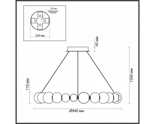 Подвесной светильник Odeon Light Crystal 1 5008/45L