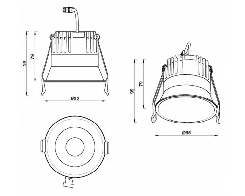 Встраиваемый светильник iLedex Mars 212-12W-D95-3000K-24DG-WH