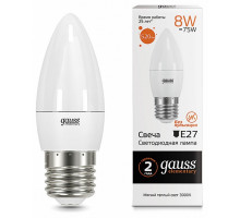 Лампа светодиодная Gauss LED Elementary Candle E27 8Вт 3000K 33218