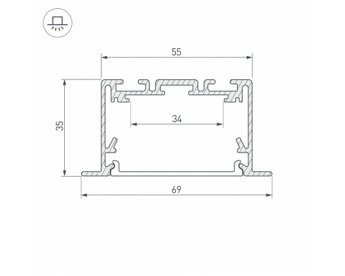 Профиль встраиваемый Arlight S2-LINIA 033534