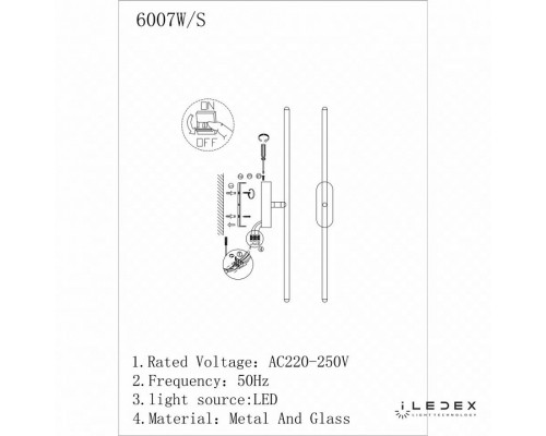 Бра iLedex Royal 6007W/S - 8W - 3000K GL