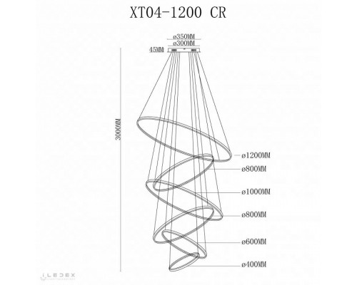 Подвесной светильник iLedex Axis XT04-D1200 CR