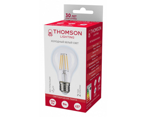 Лампа светодиодная Thomson Filament A60 E27 9Вт 6500K TH-B2331