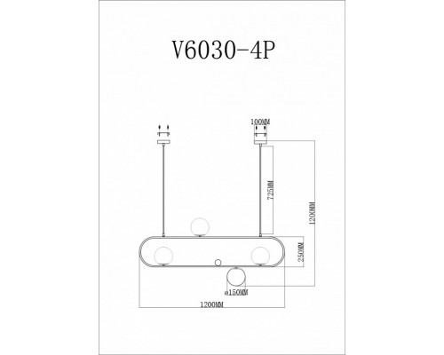 Подвесной светильник Moderli Miya V6030-4P