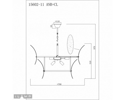 Подвесной светильник iLamp Gramercy 15602-11 ANB+CL