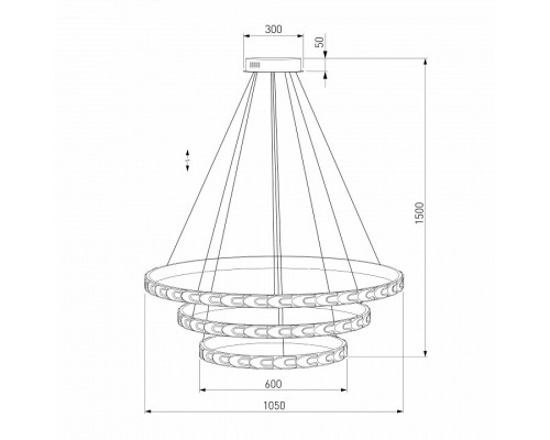 Подвесной светильник Eurosvet Chain 90163/3 сатин-никель 160W