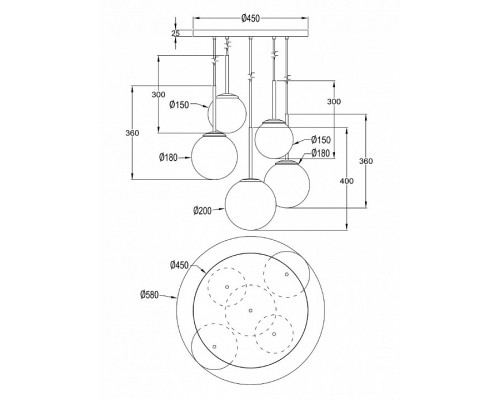 Подвесной светильник Maytoni Basic form MOD321PL-05G