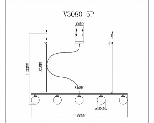 Подвесной светильник Moderli Sector V3080-5P